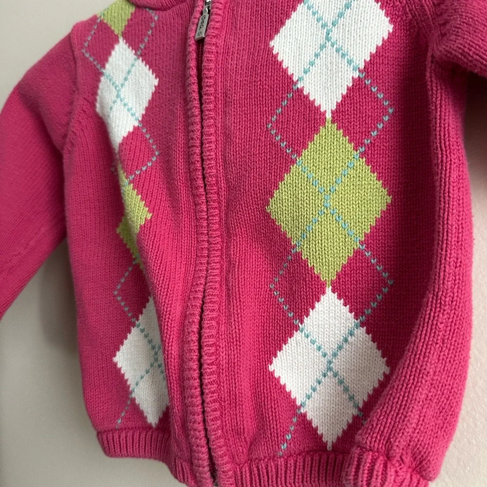 Baby GAP Vintage 2005‎ Argyle Hoodie Sweater